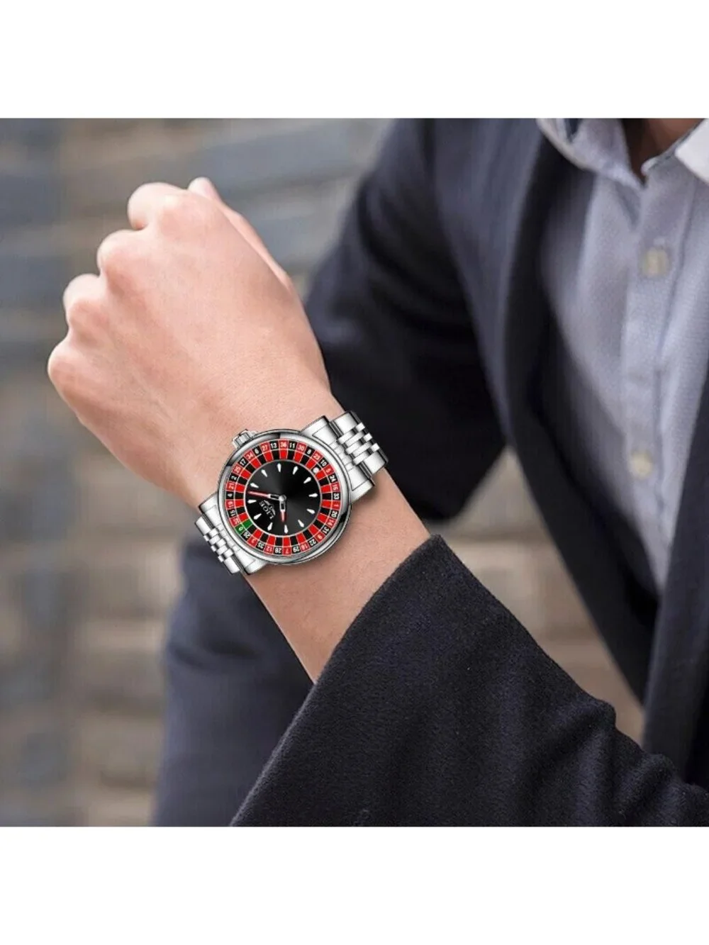 Waterproof Business Dress Quartz Watches for Men | Stylish Roulette Wheel Design
